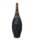 Brown and Blue Ceramic Vase with Narrow Neck, SKU , image 1