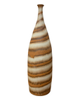 Brown and Cream Ceramic Vase with Flared Neck - FEA Home