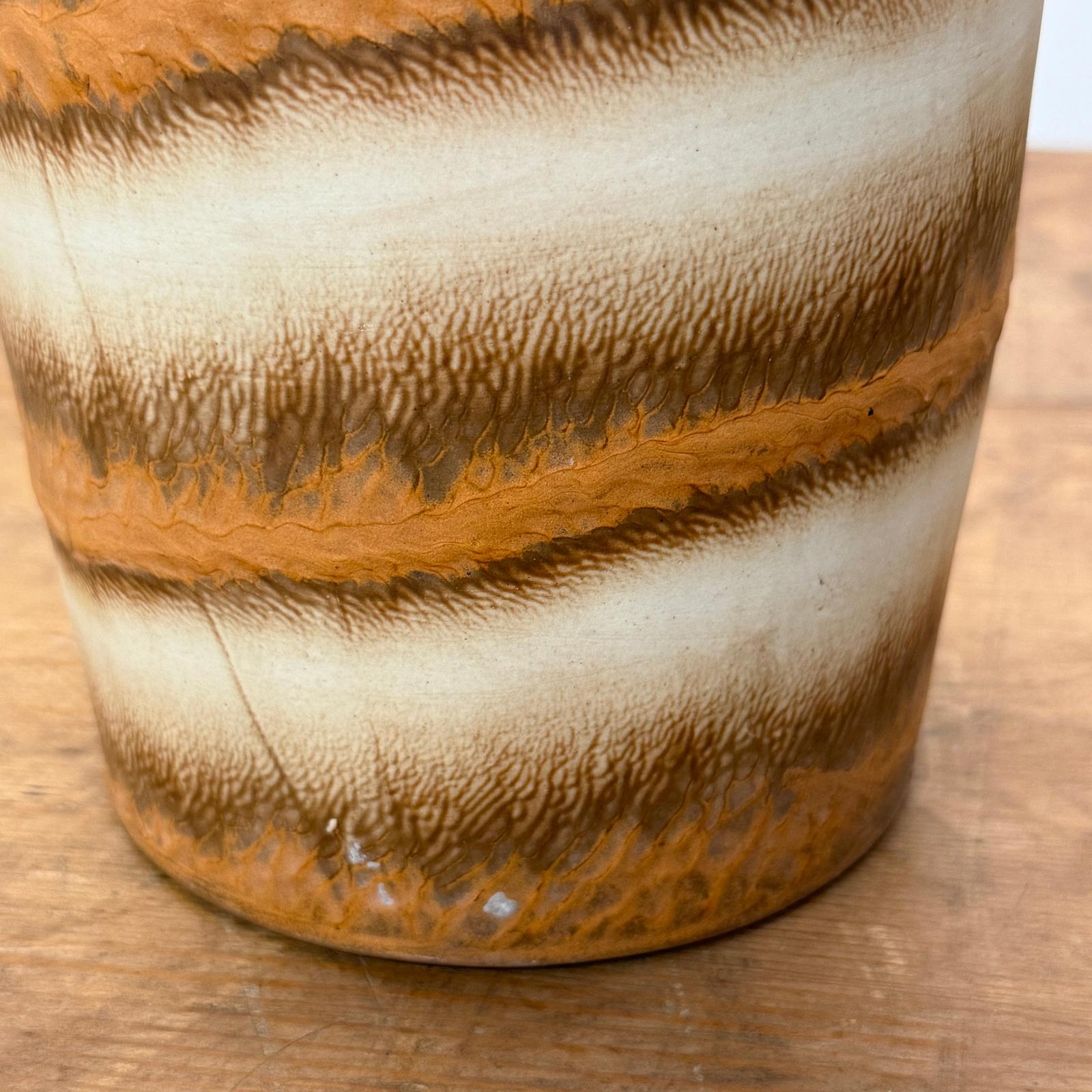 Brown and Cream Ceramic Vase with Flared Neck - FEA Home