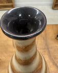 Brown and Cream Ceramic Vase with Flared Neck - FEA Home