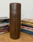 Brown Cylinder Shaped Vase with Stripes Down the Sides - FEA Home