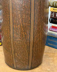 Brown Cylinder Shaped Vase with Stripes Down the Sides - FEA Home