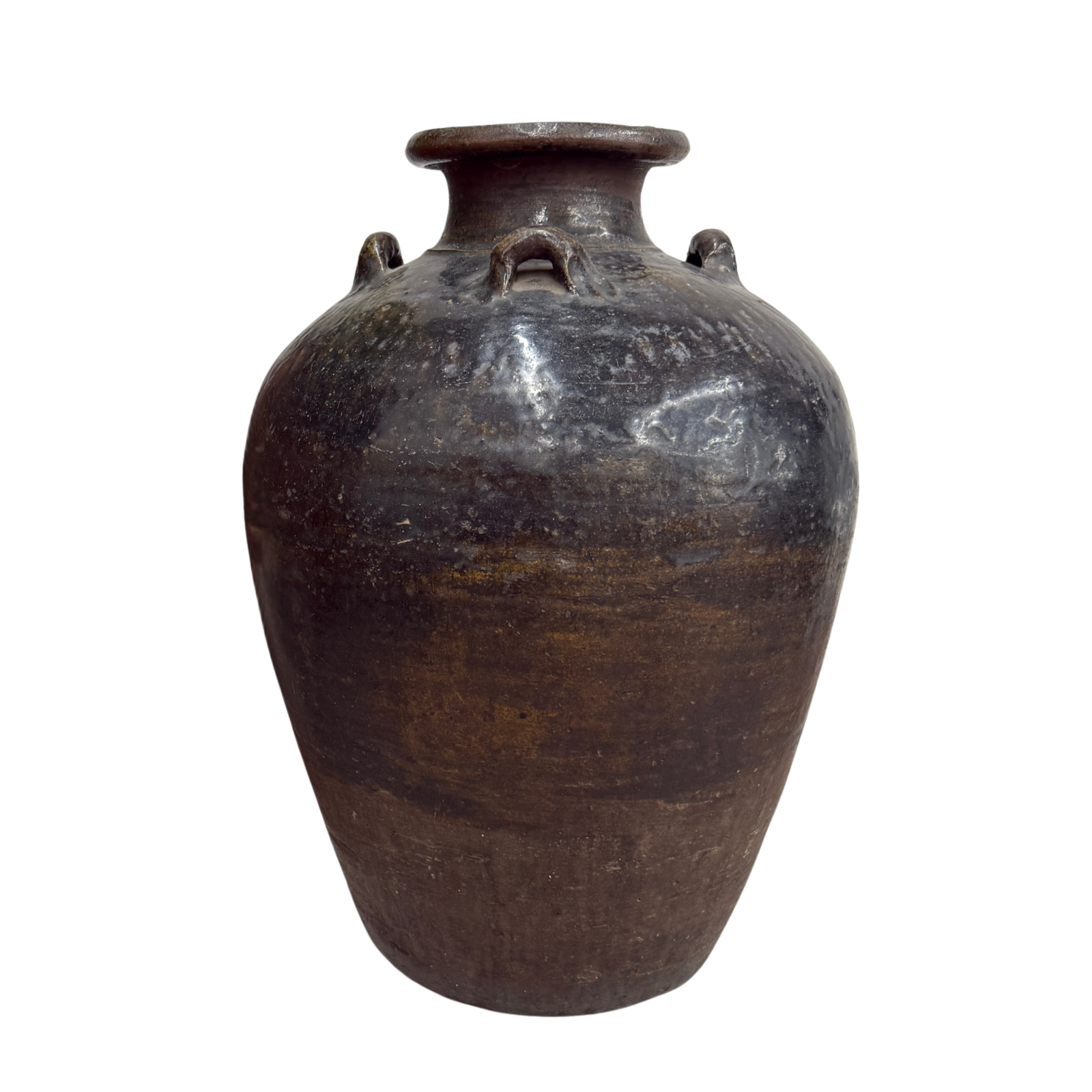 Brown Storage Water Jar Vessel with Small Loop Handles, SKU , image 1