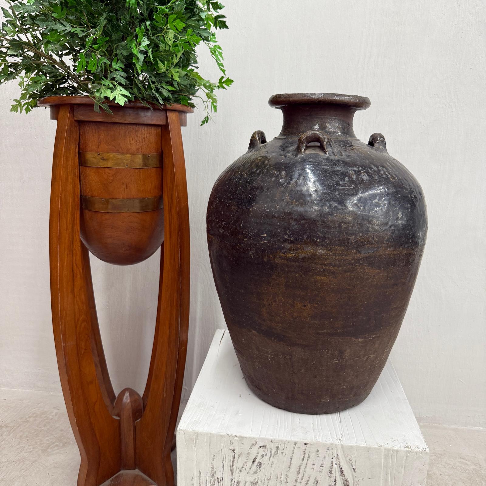 Brown Storage Water Jar Vessel with Small Loop Handles, SKU , image 2