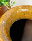 Brown Yellow Storage Water Jar Vessel with Small Handles - FEA Home