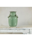 Celadon Glazed Vase with Applied Fruit and Foliate Decoration, Scalloped Rim-5. Asian & Chinese Furniture, Art, Antiques, Vintage Home Décor for sale at FEA Home