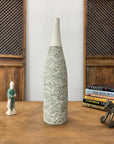 Ceramic Vase with Green & White Splatter Design & White Neck, SKU , image 2