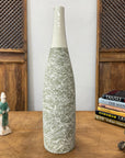 Ceramic Vase with Green & White Splatter Design & White Neck, SKU , image 3