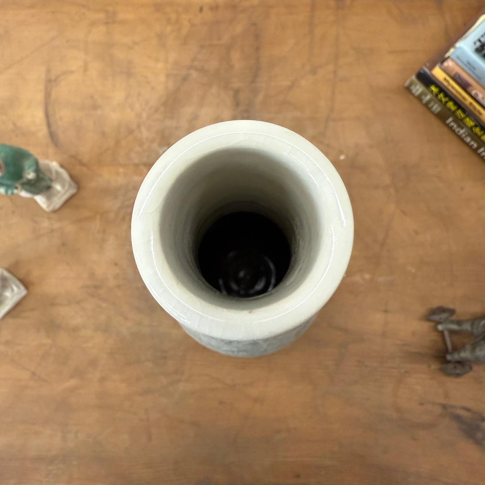 Ceramic Vase with Green &amp; White Splatter Design &amp; White Neck, SKU , image 6