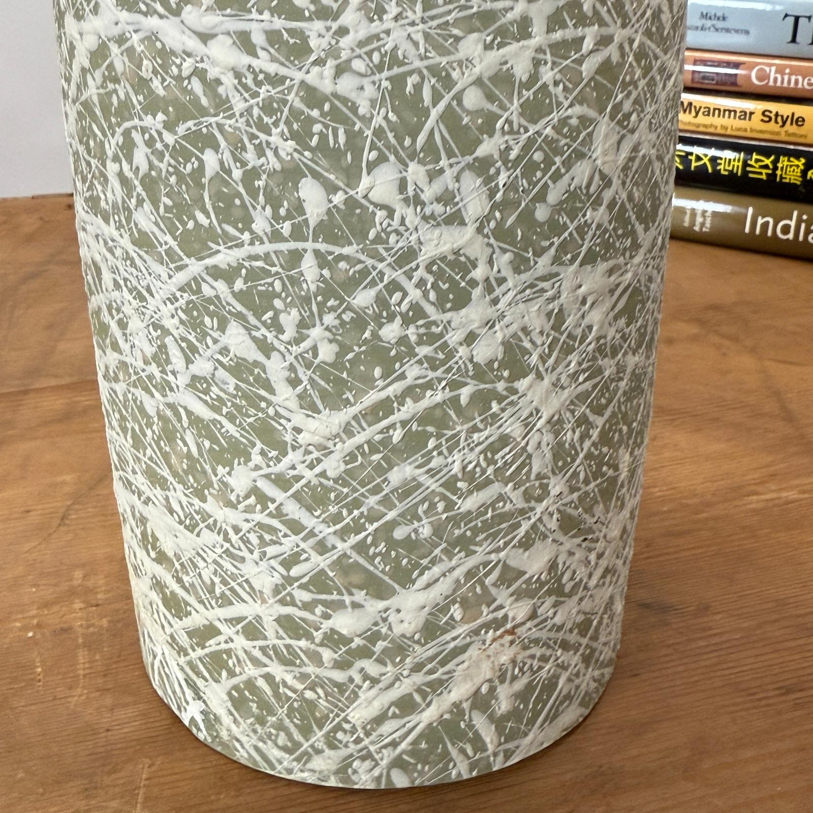Ceramic Vase with Green &amp; White Splatter Design &amp; White Neck, SKU , image 8