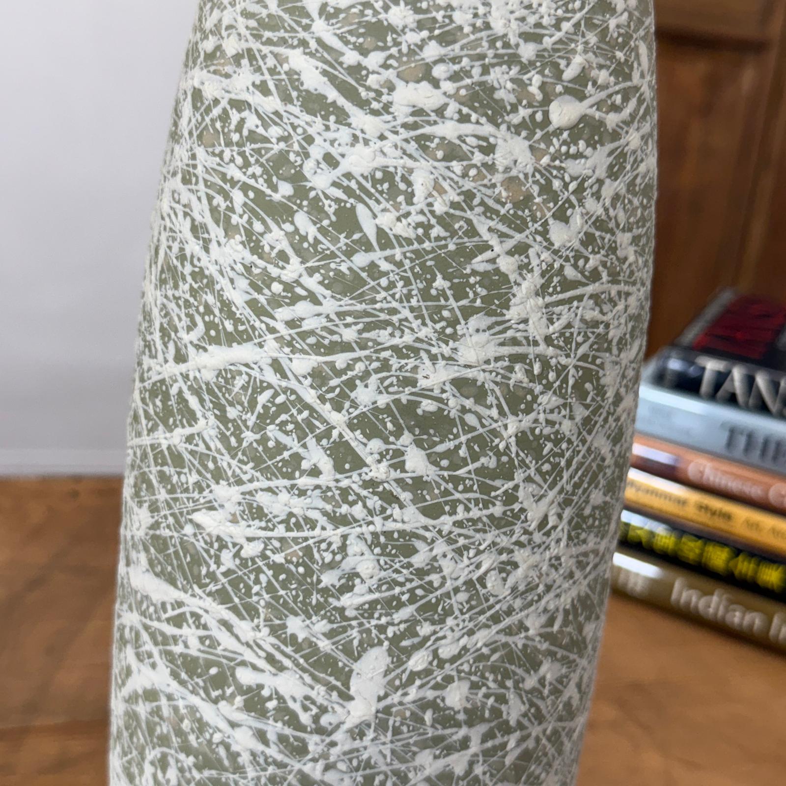 Ceramic Vase with Green &amp; White Splatter Design &amp; White Neck, SKU , image 9