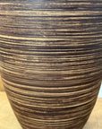 Ceramic Vase with Two-Tone Brown Rounded Streaks - FEA Home