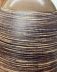 Ceramic Vase with Two-Tone Brown Rounded Streaks - FEA Home