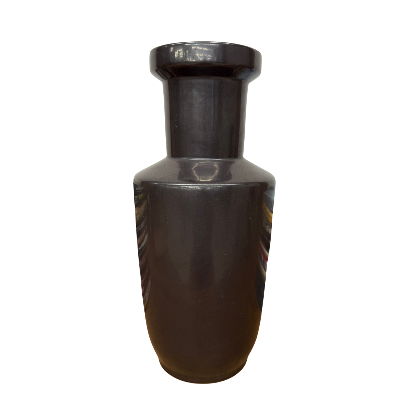 Charcoal Glaze Grey Ceramic Vase with Cylindrical Form - FEA Home