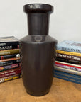 Charcoal Glaze Grey Ceramic Vase with Cylindrical Form - FEA Home