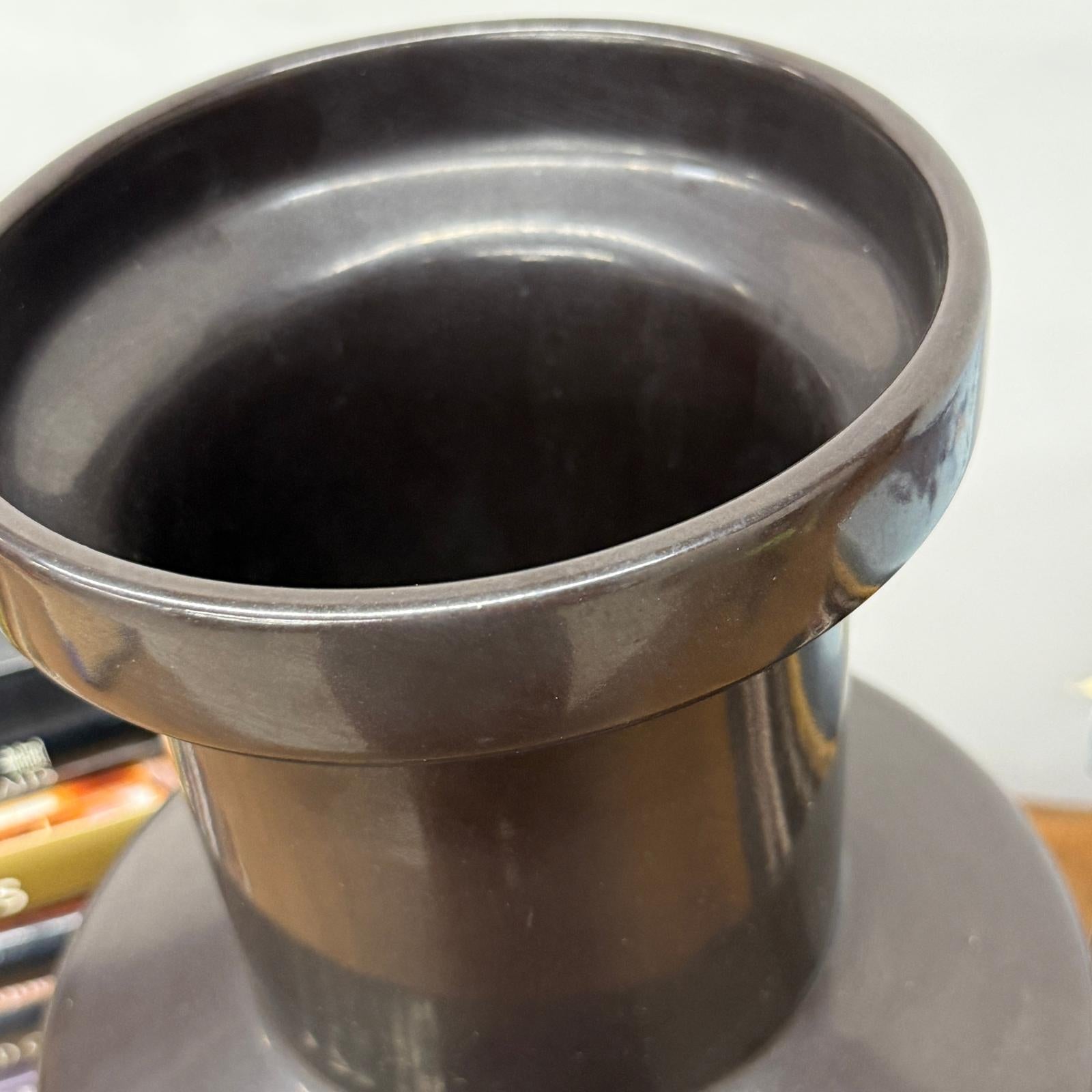 Charcoal Glaze Grey Ceramic Vase with Cylindrical Form - FEA Home