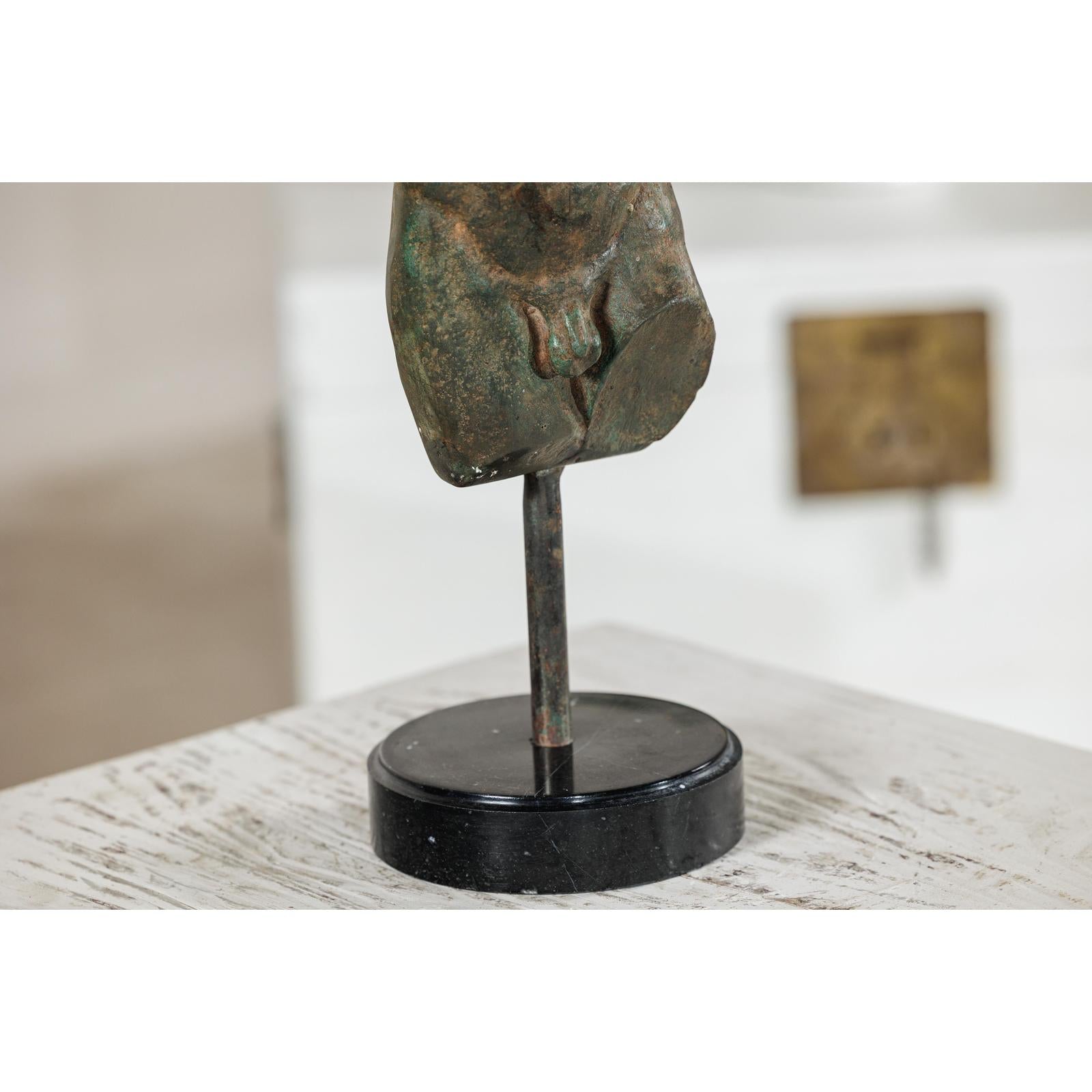 Classcial Bronze Tabletop Torso Sculpture on Marble Base - image 10