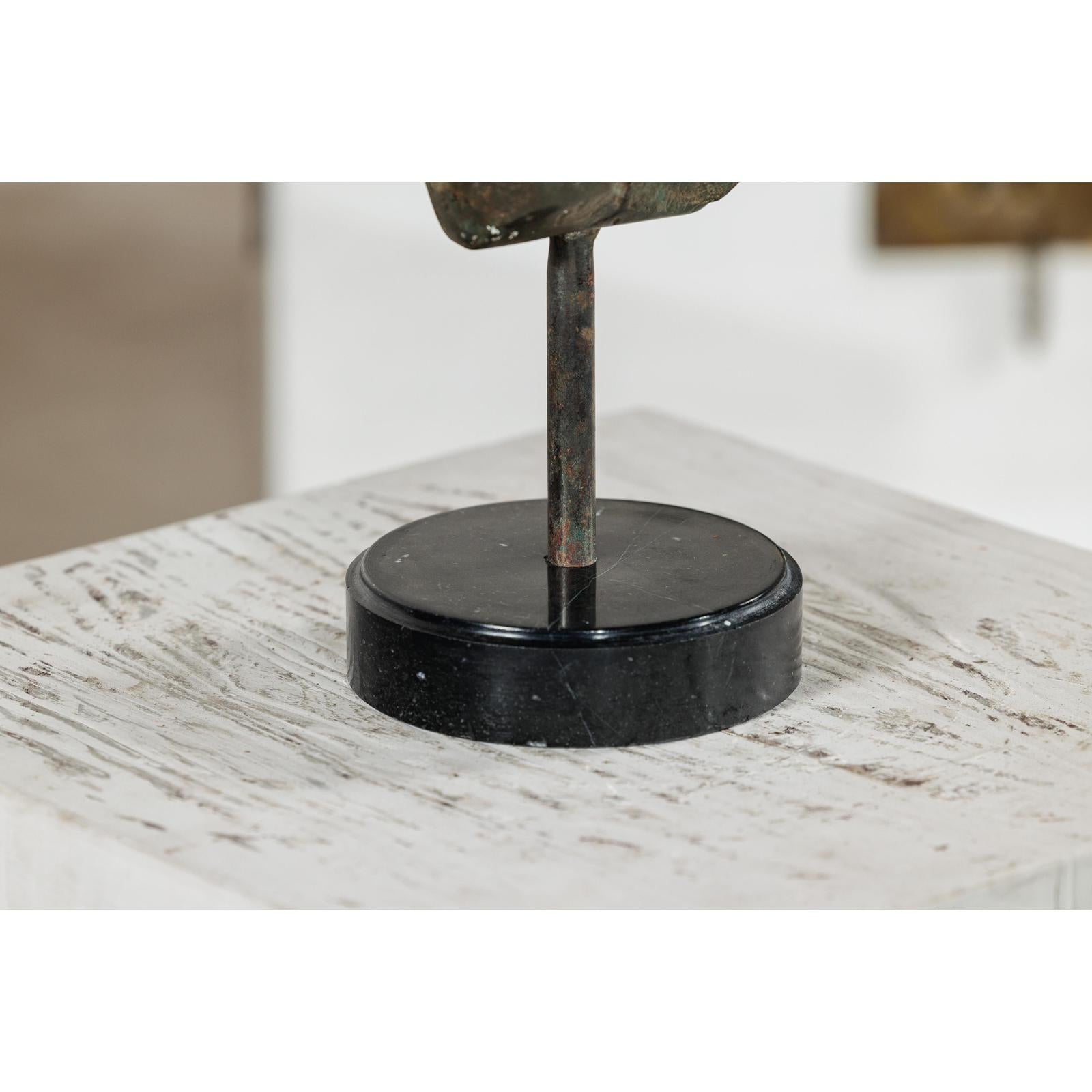 Classcial Bronze Tabletop Torso Sculpture on Marble Base - image 11
