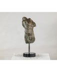Classcial Bronze Tabletop Torso Sculpture on Marble Base - image 12