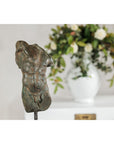 Classcial Bronze Tabletop Torso Sculpture on Marble Base - image 6