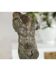 Classcial Bronze Tabletop Torso Sculpture on Marble Base - image 9