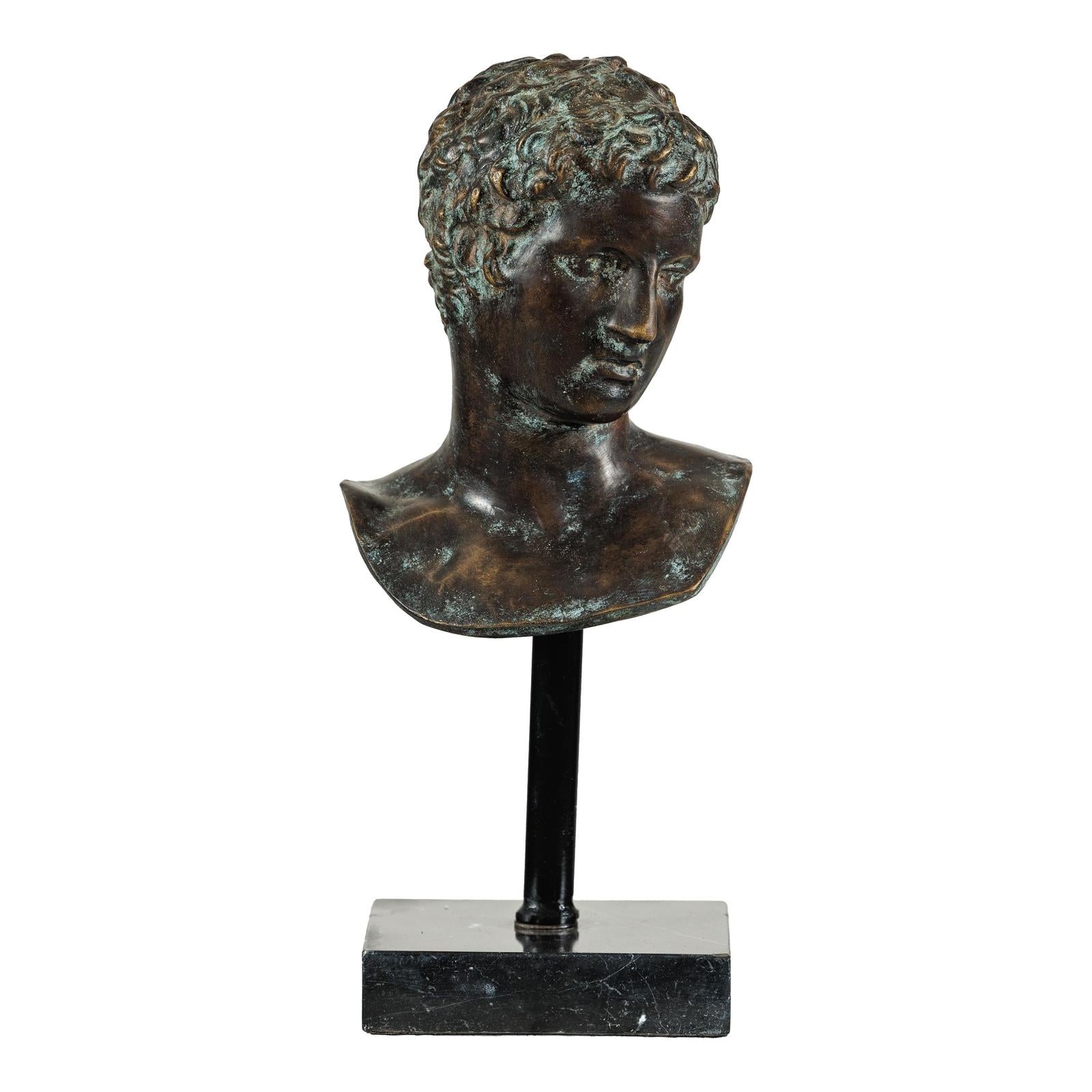 Classical Greek Style Bronze Bust of a Man on Marble Base-1. Asian &amp; Chinese Furniture, Art, Antiques, Vintage Home Décor for sale at FEA Home