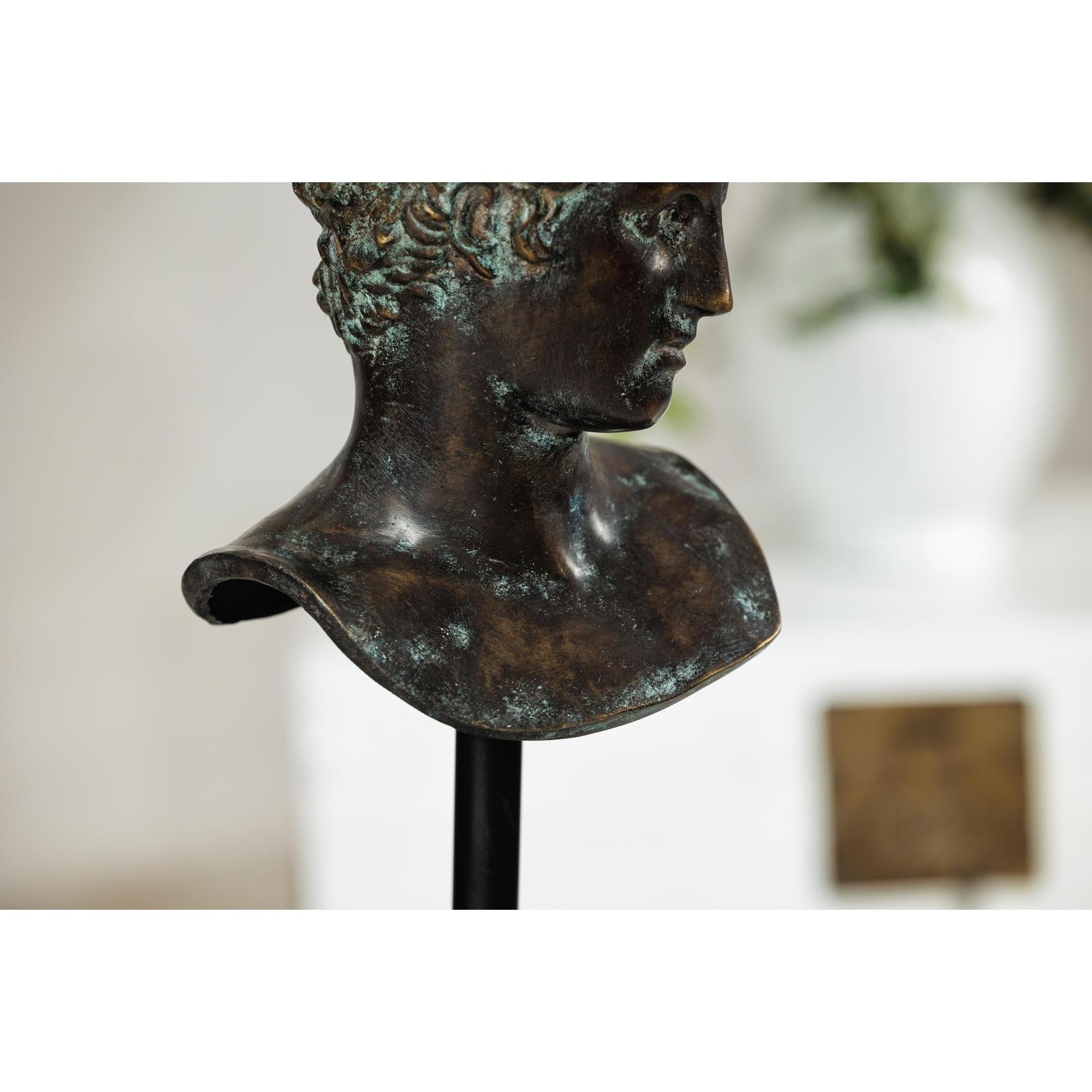 Classical Greek Style Bronze Bust of a Man on Marble Base-10. Asian &amp; Chinese Furniture, Art, Antiques, Vintage Home Décor for sale at FEA Home