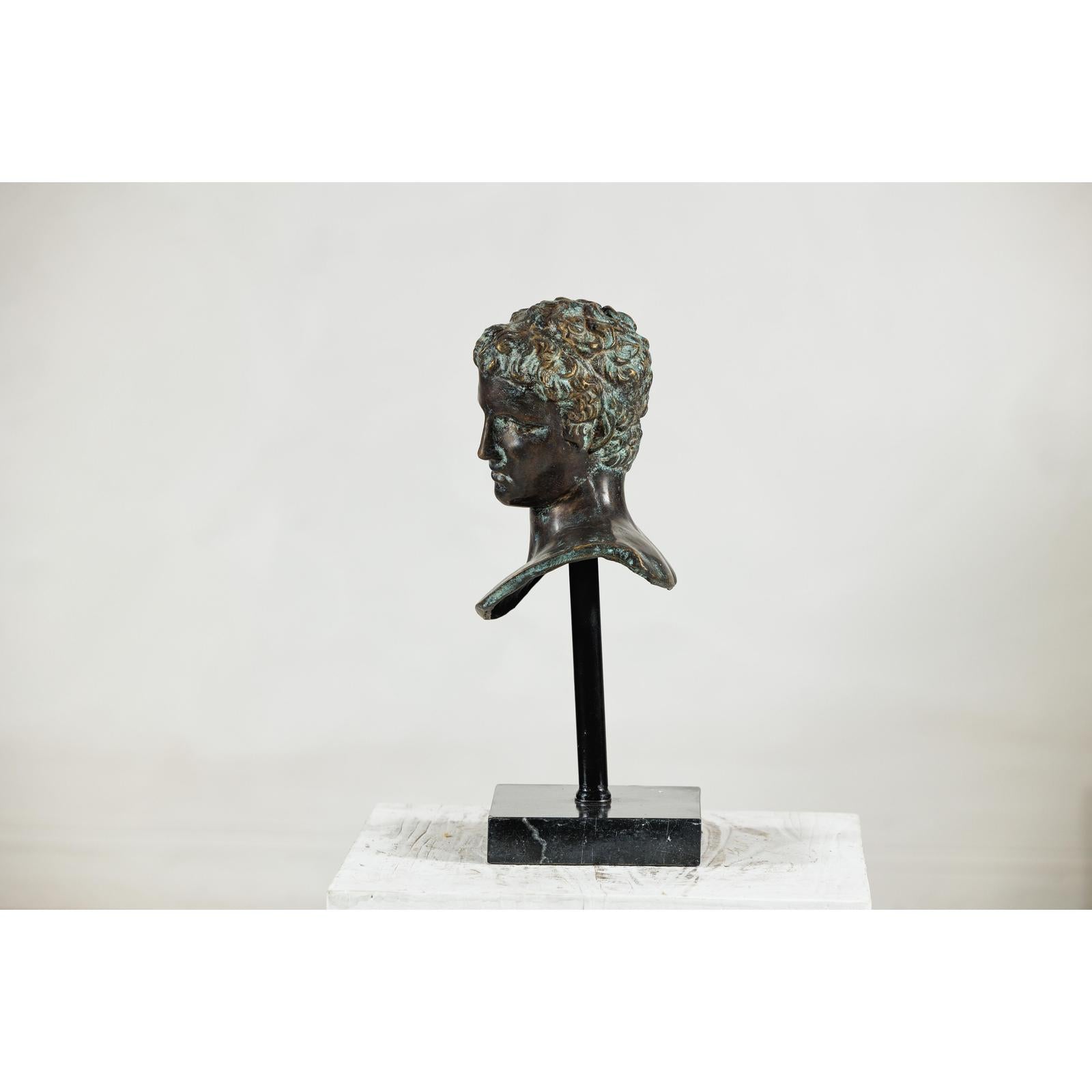 Classical Greek Style Bronze Bust of a Man on Marble Base-14. Asian &amp; Chinese Furniture, Art, Antiques, Vintage Home Décor for sale at FEA Home