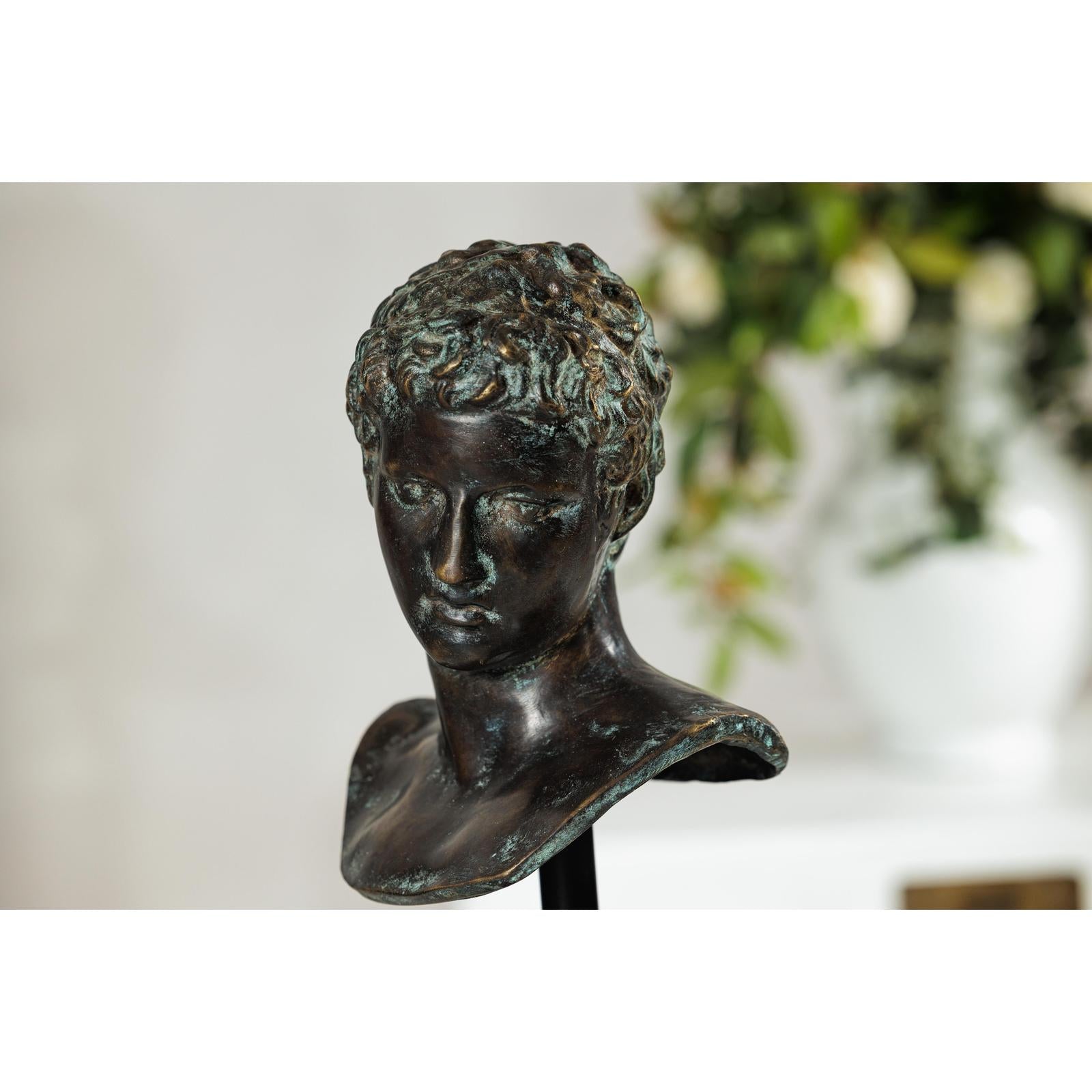 Classical Greek Style Bronze Bust of a Man on Marble Base-15. Asian &amp; Chinese Furniture, Art, Antiques, Vintage Home Décor for sale at FEA Home