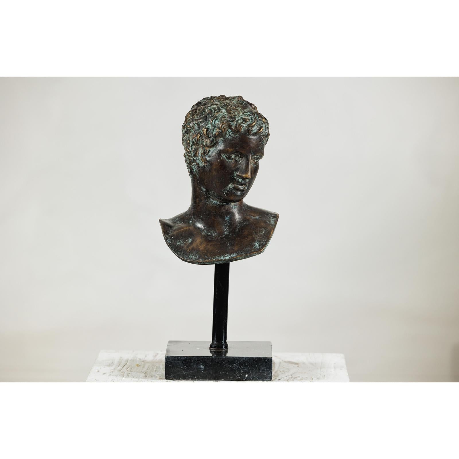 Classical Greek Style Bronze Bust of a Man on Marble Base-2. Asian &amp; Chinese Furniture, Art, Antiques, Vintage Home Décor for sale at FEA Home