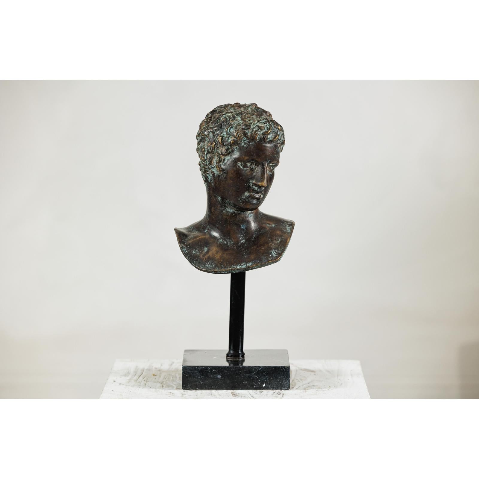 Classical Greek Style Bronze Bust of a Man on Marble Base-5. Asian &amp; Chinese Furniture, Art, Antiques, Vintage Home Décor for sale at FEA Home