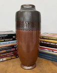 Copper Brown & Metalic Grey Ceramic Vase with Drip Design, SKU , image 2