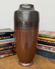 Copper Brown & Metalic Grey Ceramic Vase with Drip Design, SKU , image 3