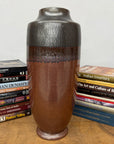 Copper Brown & Metalic Grey Ceramic Vase with Drip Design, SKU , image 4