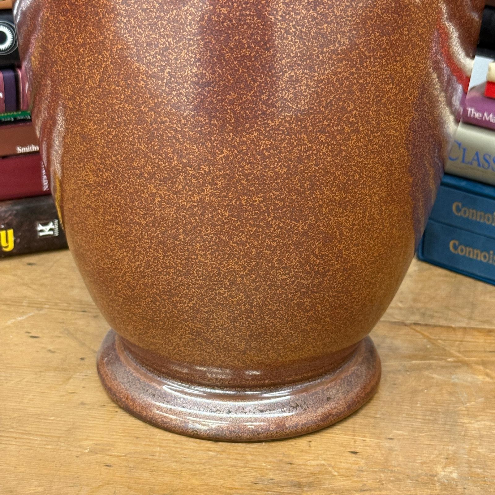 Copper Brown &amp; Metalic Grey Ceramic Vase with Drip Design, SKU , image 6