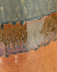 Copper Brown & Metalic Grey Ceramic Vase with Drip Design, SKU , image 9