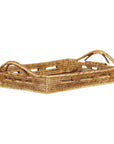 Country Style Hand-Woven Rattan Tray with Arched Side Handles-1. Asian & Chinese Furniture, Art, Antiques, Vintage Home Décor for sale at FEA Home