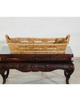 Country Style Hand-Woven Rattan Tray with Arched Side Handles-2. Asian & Chinese Furniture, Art, Antiques, Vintage Home Décor for sale at FEA Home