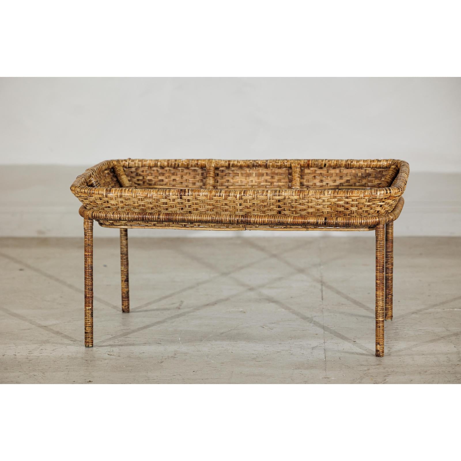 Country Style Rattan Coffee Table with Removable Serving Tray Top-11. Asian &amp; Chinese Furniture, Art, Antiques, Vintage Home Décor for sale at FEA Home