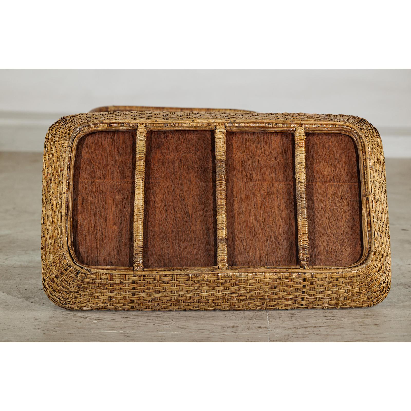 Country Style Rattan Coffee Table with Removable Serving Tray Top-13. Asian &amp; Chinese Furniture, Art, Antiques, Vintage Home Décor for sale at FEA Home