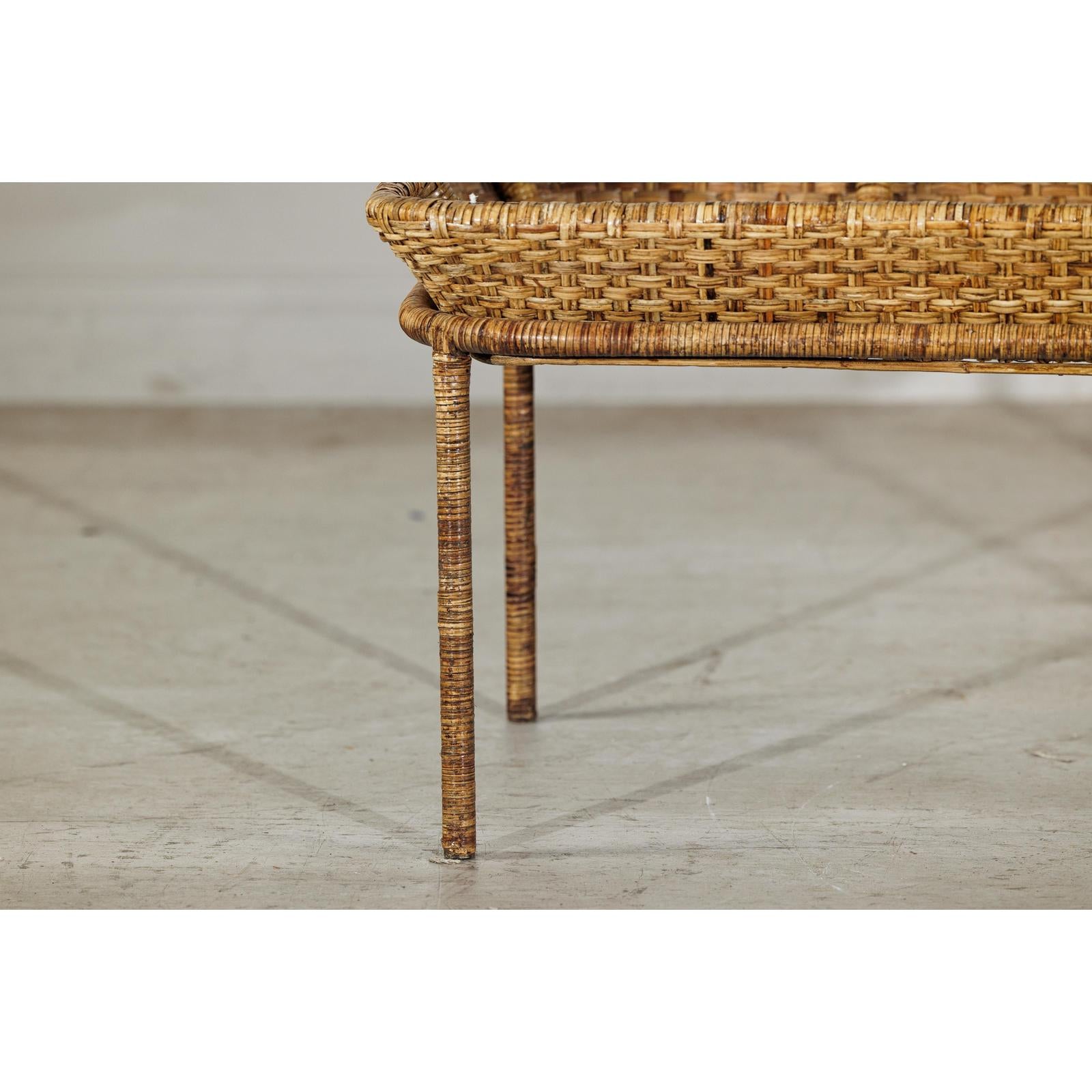 Country Style Rattan Coffee Table with Removable Serving Tray Top-6. Asian &amp; Chinese Furniture, Art, Antiques, Vintage Home Décor for sale at FEA Home