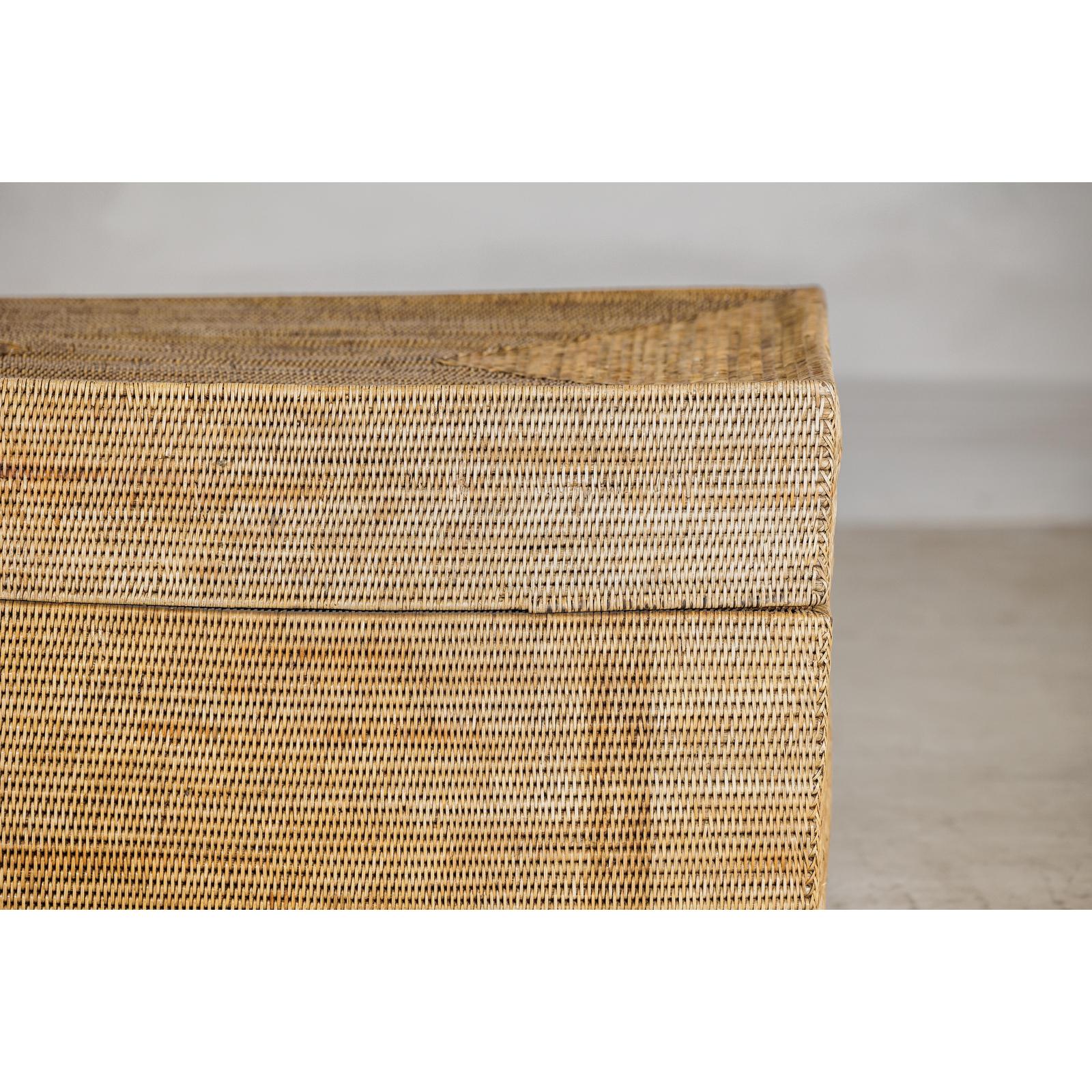 Country Style Rectangular Woven Rattan Storage Box with Lid - image 10