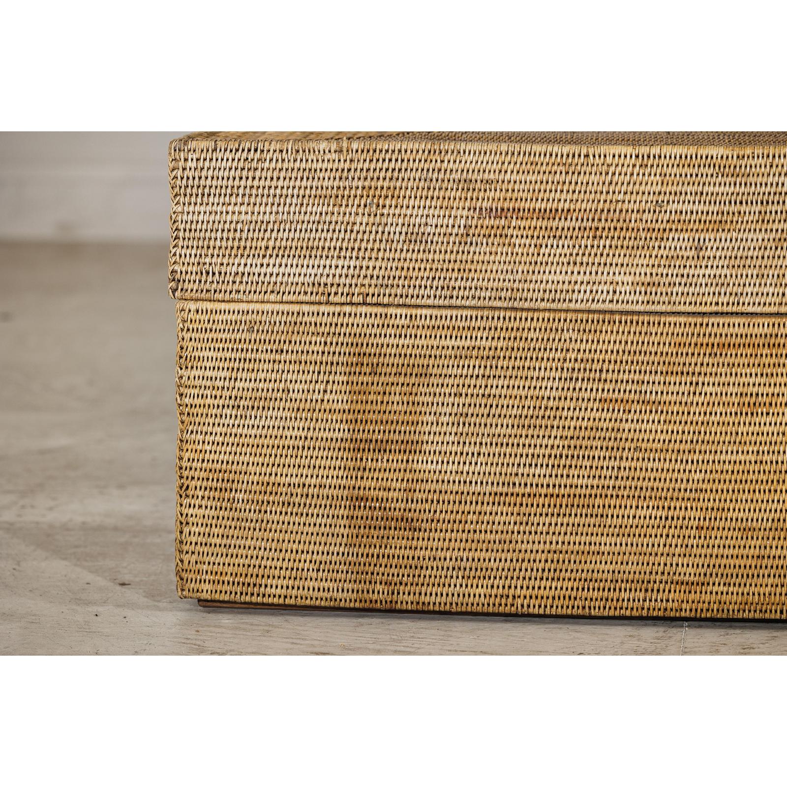 Country Style Rectangular Woven Rattan Storage Box with Lid - image 12