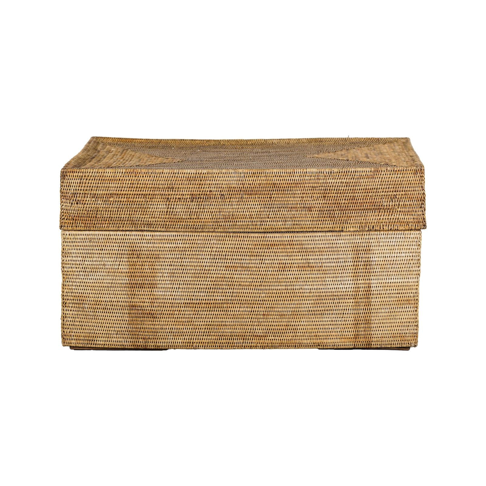 Country Style Rectangular Woven Rattan Storage Box with Lid - image 17