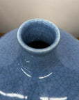 Crackle Blue Glazed Ceramic Vase with Tapered Body, SKU , image 7
