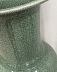 Crackle Sage Green Glazed Ceramic Vase with Tall Flared Neck, SKU , image 9