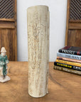 Cream Textured Cylinder Prem Vase with Red Brown Inside, SKU , image 5