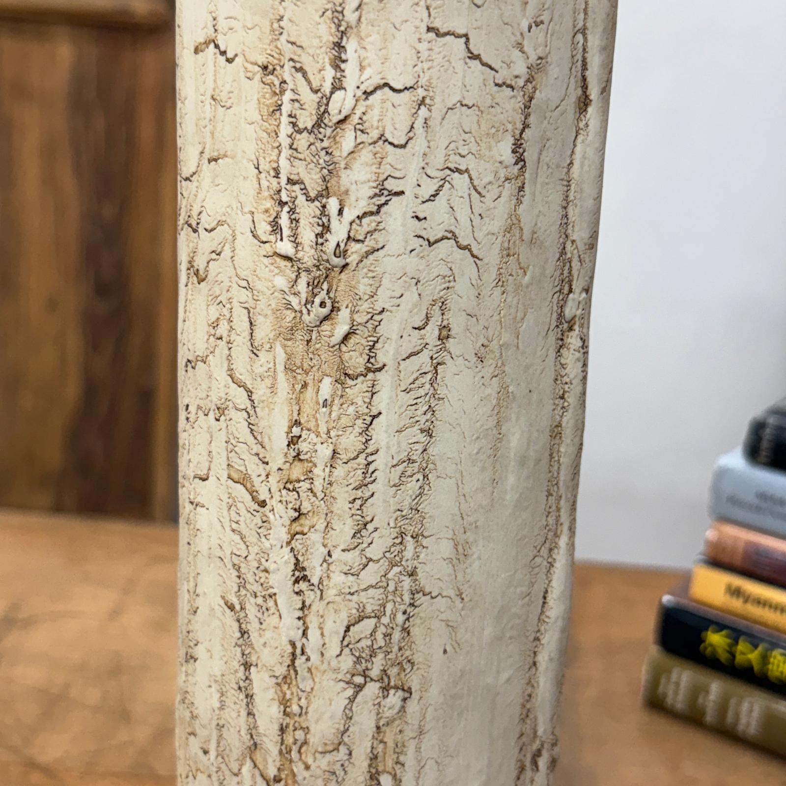 Cream Textured Cylinder Prem Vase with Red Brown Inside, SKU , image 7