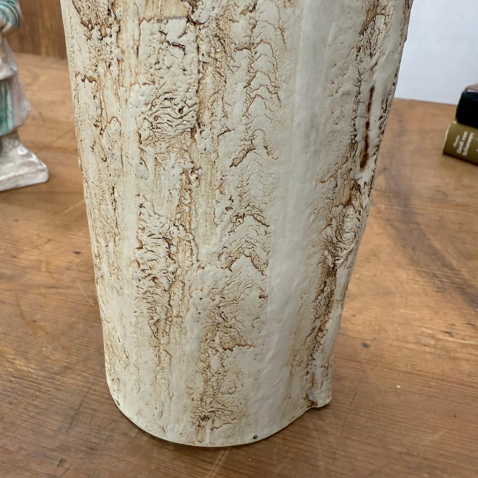 Cream Textured Cylinder Prem Vase with Red Brown Inside, SKU , image 8