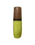 Cylinder Shaped Pistachio Green Ceramic Vase with Brown Top - FEA Home